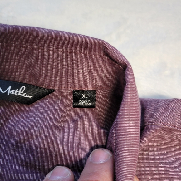 Travis Mathew Shirt Mens XL Casual Button Short Sleeve Red Burgundy Dots - Picture 4 of 6